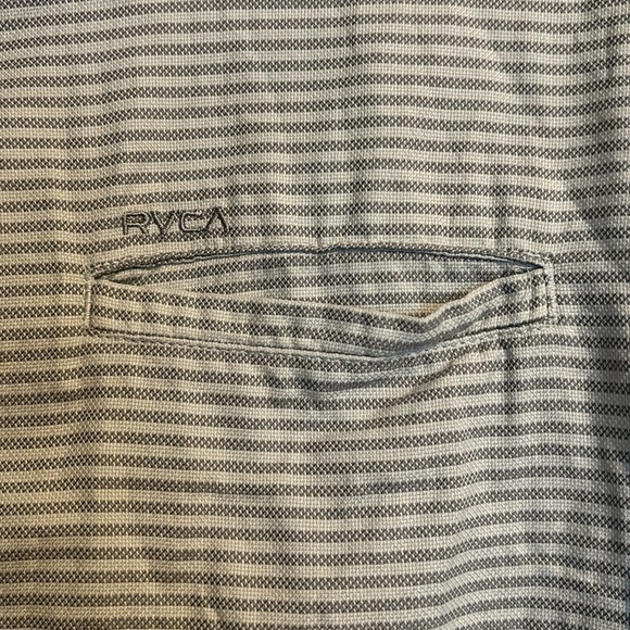 RVCA men’s gray striped long sleeve button down shirt size medium - Picture 3 of 7